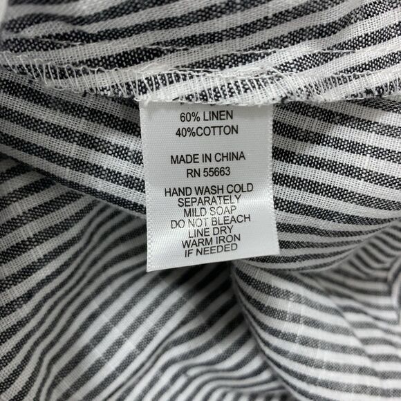 Womens Jones New York 1X Striped Hooded Button-Front Jacket Linen Blend Striped - Picture 11 of 11